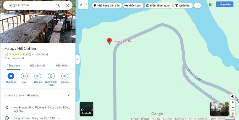 Happy Hill cách trung tâm TP. Đà Lạt khoảng 12km